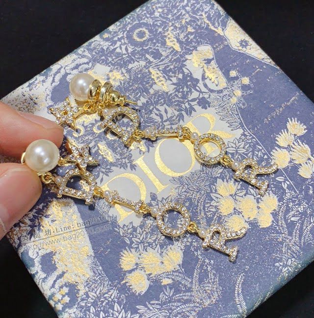Dior飾品 迪奧經典熱銷新款字母長款耳釘耳環耳吊  zgd1139
